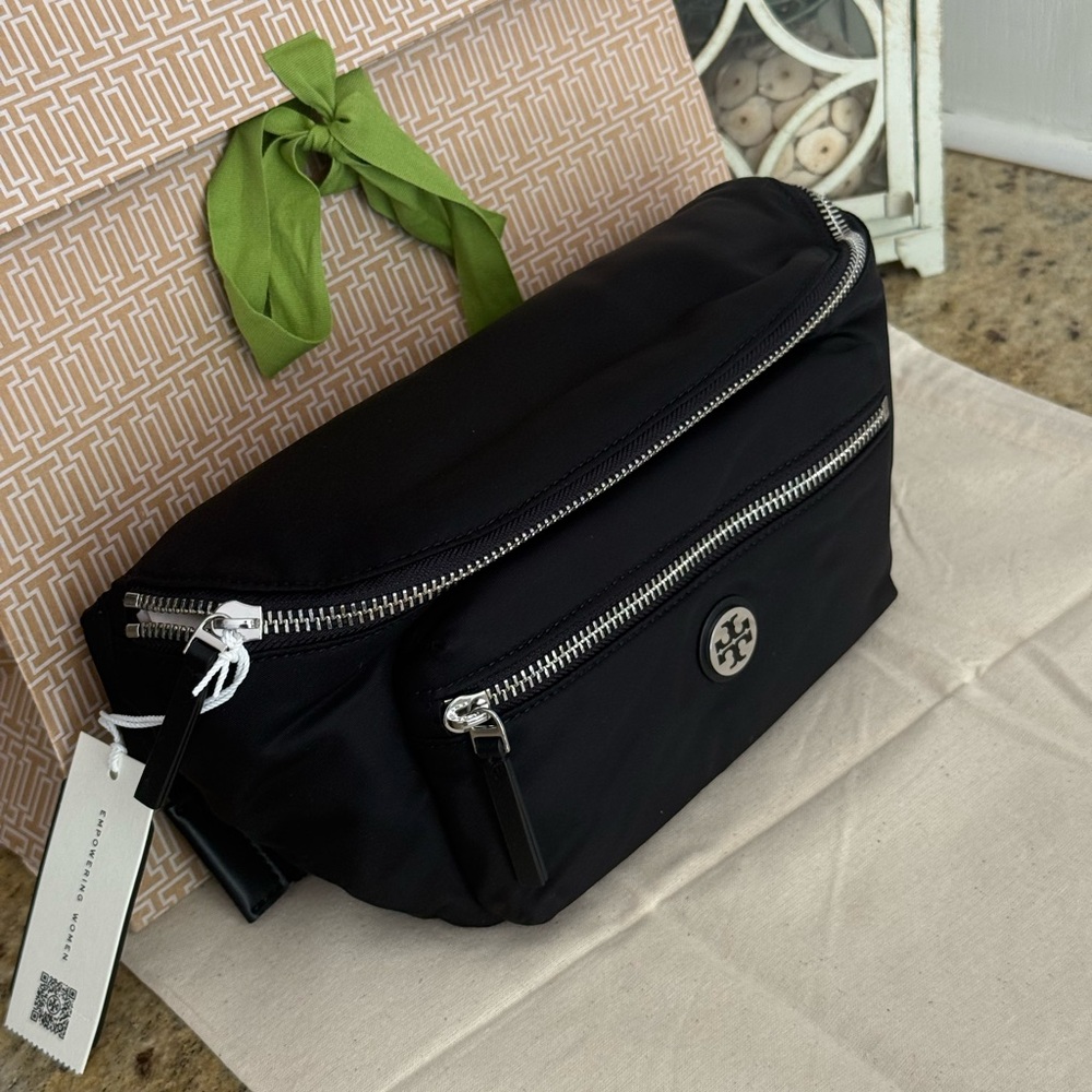 Tory Burch Black Belt Bag with Silver Accents - Picture 4 of 7
